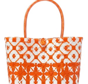 Fashion Forward Geometric Tone Woven <b>Plastic</b> Strip Handmade Bag And Handbag Durable Ladies Casual Shopping <b>Tote</b> Bag OEM - Product Image 2
