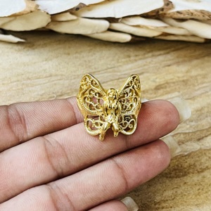 Unique Design Latest Butterfly <b>Rings</b> Boho Brass Jewelry Women 18k Gold Plated Filigree Angel Fairy Band <b>Ring</b> Wholesale/OEM/ODM - Product Image 2