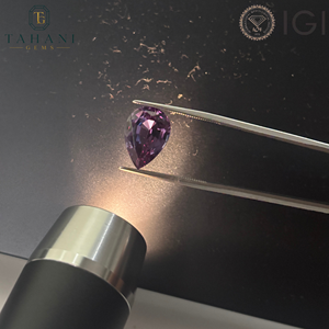 Alexandrite de laboratoire taille poire, à changement de couleur, pierre précieuse facettée pour bijoux - Product Image 2