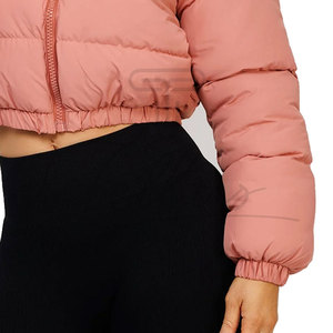 Cheap Price <b>Winter</b> Women Short Puffer <b>Jackets</b> Plus Size Knitted Crocheted Windproof <b>Waterproof</b> Stand Collar - Product Image 3