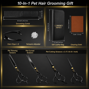 Premium Pet Grooming <b>Scissors</b> Set – Made from High-Quality Stainless Steel, Professional <b>Dog</b> & Cat Hair Cutting Kit with Case - Product Image 2