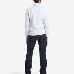 Black Short Sleeve Zip-Up Sport <b>Jacket</b> With Stand Collar And <b>White</b> Shoulder Panels Breathable Polyester <b>Summer</b> Wear - Product Image 3
