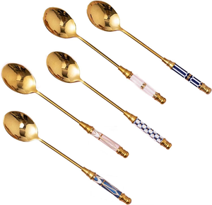 Ensemble de couverts décoratifs en acier brillant, faits à la main, style royal, en métal forgé, effet miroir, pour la maison et la cuisine - Product Image 6