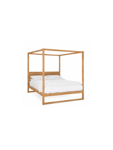 Lit à baldaquin en teck massif de style moderne, de haute qualité, durable, assemblable, meubles de chambre à coucher intérieurs, couleur personnalisée - Product Image 1