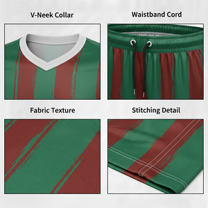 Ensemble d'uniformes de football personnalisés en gros, entièrement sublimés, coupe automatisée, design personnalisé, logo, nom d'équipe, séchage rapide, OEM - Product Image 5