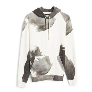 Sweat-shirt à capuche surdimensionné avec imprimé abstrait, coupe classique, tricoté, 100% coton French Terry, style automne - Product Image 5