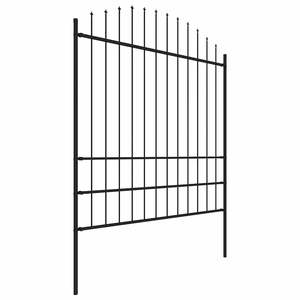 Valla de Jardín de Acero Negra con Punta de Lanza de 71.3"x78.7" y Puertas - Product Image 2