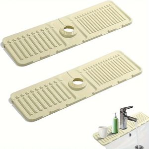 Kit d'accessoires pour évier de cuisine 2 pièces : support de robinet en silicone, plateau anti-goutte et protection anti-éclaboussures pour votre robinet de cuisine - Product Image 1