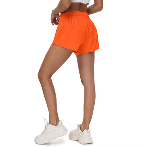 Shorts de punto de color liso para mujer, cintura media, con bolsillos, cierre con cordón, ajuste holgado informal, transpirables, para hacer ejercicio - Product Image 4