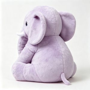 customized <b>nursery</b> decor plush animal, soft plush elephant with white tusks, <b>light</b> pink paw pads, infant security stuffed toy - Product Image 4