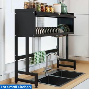 Scolapiatti da cucina compatto a 3 livelli da 85 cm, salvaspazio, da posizionare sopra il lavello, pratico per un'efficiente gestione delle stoviglie - Product Image 1