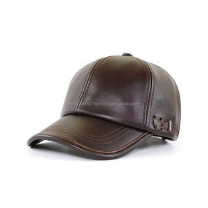 Casquette de baseball en cuir véritable avec logo personnalisé pour hommes, design six panneaux, haute qualité, chaude, style papa, mode hiver, vente en gros - Product Image 2