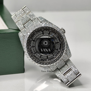 Vana Jewels Luxury Iced Moissanite Watch for <b>Men</b> Custom Automatic Mechanical Diamond Stainless Steel 100 Bar Water Watch - Product Image 1
