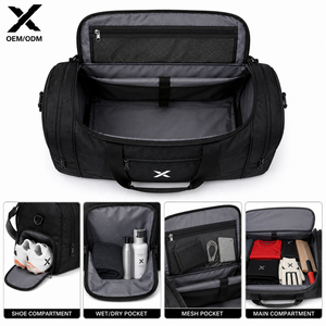 Sac de sport personnalisé pour équipe, grande capacité, OEM ODM, polyester 600D, sangle réglable, 50-80L, équipement de voyage et de gym - Product Image 4