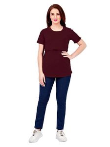 Hauts d'allaitement en coton pour femmes enceintes et post-partum, t-shirts à manches courtes pour l'allaitement du bébé - Product Image 2