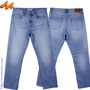 Jean en denim épais pour homme MASTER TEXTILE, coupe droite classique, extensible, délavé moyen, respirant, écologique, cinq poches, boutons - Product Image 3