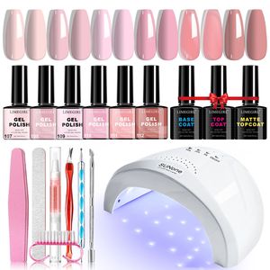 LIMEGIRL Ensemble de vernis à ongles en gel 6 couleurs avec lampe UV et outils, kit parfait pour les débutants en manucure DIY - Product Image 1