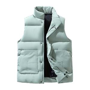 Gilet matelassé pour homme, grande taille, coupe-vent, chaud, sans manches, avec poches, pour l'hiver - Product Image 2