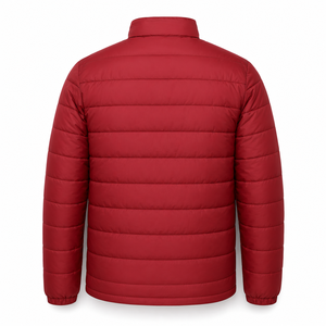 Veste synthétique rouge pour homme, col montant, fermeture éclair, coupe-vent, décontractée, hiver, polyester, synthétique, isolée - Product Image 3