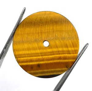 Esfera de Reloj A K Gems Premium de Ojo de Tigre Dorado de 24.50mm 1.50mm, Pieza de Reloj Personalizada con Gema Natural de Rajasthan - Product Image 1