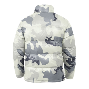 Men's Camouflage Puffer <b>Jacket</b> Windproof Thick Down Filling Zipper Closure Stand Collar Casual Winter Style Regular Fit - Product Image 2