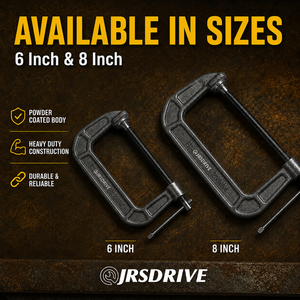 Eastman / Jrsdrive Industrial Adjustable G-<b>Clamp</b> with Inch Measurement Durable Woodworking and Carpentry Tool Strong Grip E-2075 - Product Image 5