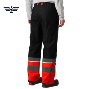 Pantalon de travail haute visibilité imperméable en polyester, avec détection par aiguille, sérigraphié, réfléchissant, de sécurité, élastique - Product Image 2