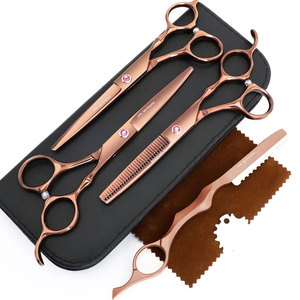 Brown Professional Hair Styling <b>Tools</b> Barber Hairdressing Thinning Scissors and Straight <b>Shears</b> Hair Cutting Scissors Set - Product Image 1