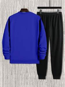 Traje Deportivo Impermeable ActivePro para Hombre, Corte Ajustado, 100% Poliéster, Estilo Vintage Lavado Ácido, para Gimnasio |   Elástico |   Azul Marino - Product Image 2