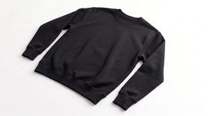 Men's <b>Black</b> O-Neck <b>Sweatshirt</b> 100% Cotton Knitted Regular Fit Casual Pullover Solid Color Long Sleeve Autumn Wear - Product Image 4