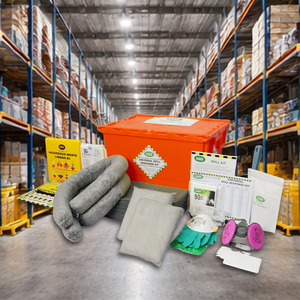 ชุดอุปกรณ์ดูดซับสารเคมีรั่วไหลอเนกประสงค์ 45 ลิตร พร้อมภาชนะสำหรับงานหนัก ชุดรับมือกับการรั่วไหลของน้ำมันและสารเคมี แผ่นดูดซับ ถุงดูดซับ สำหรับควบคุมการรั่วไหลในอุตสาหกรรม - Product Image 1