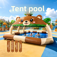 Abri de piscine gonflable commercial pour enfants, thème dessin animé, en PVC 0.9, auvent de sol, pour locations événementielles, taille et couleur personnalisables