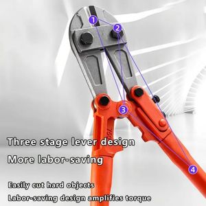 Heavy Duty 12\" Mini Bolt Cutter for Fence Steel <b>Wire</b> Small Chain Screws & Rivet Ergonomic <b>Soft</b> Grip Rubber-Bolt Screw Remover - Product Image 4
