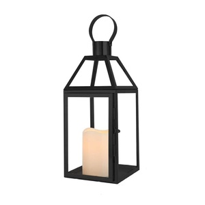 Unique Home Decorative Candle Holder Stainless Steel Metal & Glass Candle <b>Lantern</b> in <b>Black</b> Finished Handmade Customized - Product Image 1