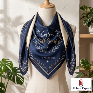 Pañuelo largo moderno personalizado con estampado, tacto seda, hiyab de moda, chal para la cabeza, fabricante textil OEM ODM de marca privada - Product Image 6