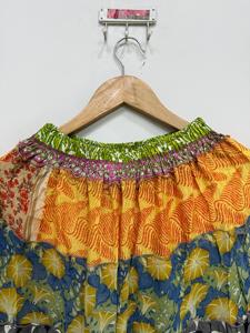 Handmade <b>Silk</b> Patchwork <b>Skirt</b>, Bohemian Long <b>Skirt</b>, Boho Indian <b>Skirt</b>, Festival <b>Skirts</b>, Elastic Waist Flowy <b>Skirt</b>, Women <b>Skirt</b> - Product Image 6