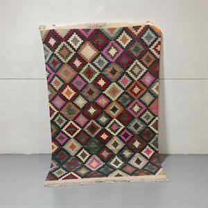 Tapis Kilim en Laine Fait Main à Motif Abstrait, Écologique, à Poil Ras, Tissage Plat, Tapis de Zone Tribale - Product Image 3