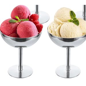 Premium Stainless Steel Ice Cream Bowl Metal Dessert Cup Silver Salad Sundae Basin For Restaurant Hotel Wholesale Party Supplies - Product Image 3