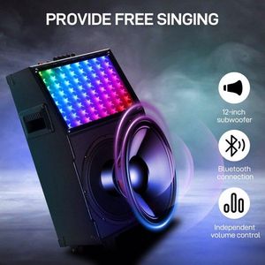 Altoparlanti portatili da 12 pollici 60W con luce a spettro LED e Design per asta di controllo remoto Bluetooth - Product Image 4