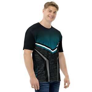 T-shirts à séchage rapide par sublimation avec impression intégrale 100 % polyester, personnalisation du logo, idéaux pour les vêtements de sport, de gym et les commandes en gros - Product Image 3