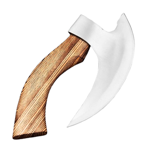 Cuchillo de Pizza para Camping, Hecho a Mano, de Acero Inoxidable, Forjado Industrialmente, Tipo Ulu, con Mango de Madera y Hoja de Acero Inoxidable - Product Image 4