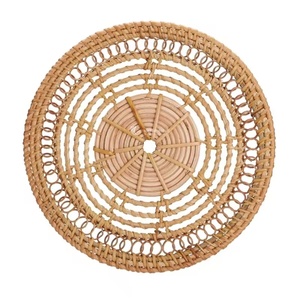 Wicker Round Placemat <b>Kitchen</b> <b>Accessory</b>, Handmade Rattan Placemats, Custom Woven Table Decor - Product Image 3