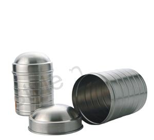 Ensemble de boîtes de rangement en acier inoxydable pour thé, café et sucre, design côtelé, couvercle écologique, capacité 0,5-1L - Product Image 1