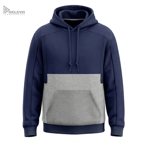 Custom Heavyweight <b>Fleece</b> Hoodie Unisex Colour Navy Heather <b>Grey</b> Pullover Sweatshirt Kangaroo Pocket, Any Design / Logo - Product Image 1