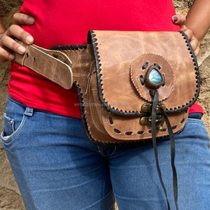 Cinturón de cuero con bolsillo para la cintura, cinturón Unisex de cuero para la cadera, cinturón de viaje multiusos - Product Image 1