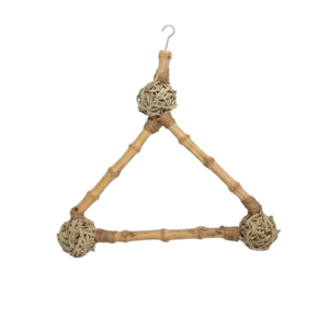 ของเล่นนกแขวนรูปสามเหลี่ยมทำจากใยมะพร้าวและไม้ไผ่ธรรมชาติ สำหรับนกขนาดเล็กถึงกลาง อุปกรณ์เสริมกรงนก ขายส่ง - Product Image 1