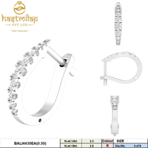Pendientes de Aro Cónicos Sofisticados con Brillo para Mujer, Chapados en Rodio y Oro Amarillo de 14K, con Diamantes Naturales de 0.5 Ctw, Engaste de Garras, Regalo - Product Image 5