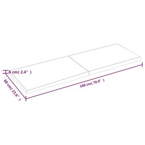 Mensola da parete in legno massello di rovere marrone chiaro 70,9 x 23,6 x pieghevole - Product Image 6