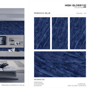 Carreaux de porcelaine ultra brillants, aspect luxueux, 60x120cm (600x1200mm, 24x48) pour un design élégant de sols et murs intérieurs. - Product Image 1