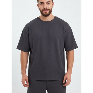<b>Top</b> Quality DTG Puff Print 100% Cotton Tees 300 GSM Custom T Shirt Boxy <b>Cropped</b> Heavyweight T-shirt Oversized Solid Tshirts - Product Image 4